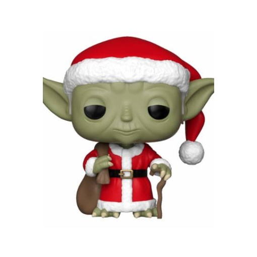 Star Wars POP! Vinyl Cabezón Holiday Santa Yoda 9 cm