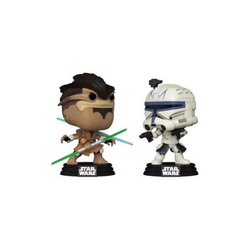 Star Wars: The Clone Wars Pack de 2 POP! Vinyl Figuras Cabezón Pong Krell vs. Captain Rex 9 cm