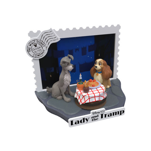 Disney 100th Anniversary PVC Diorama D-Stage Lady And The Tramp 12 cm - Embalaje muy dañado