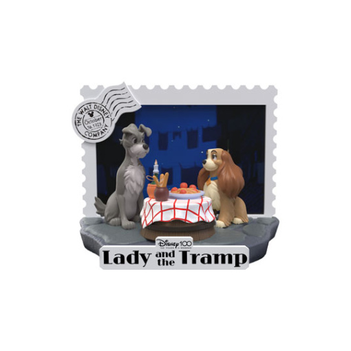 Disney 100th Anniversary PVC Diorama D-Stage Lady And The Tramp 12 cm - Embalaje muy dañado