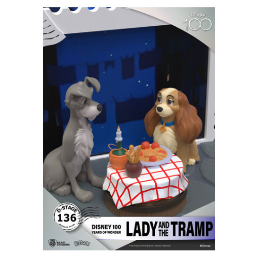 Disney 100th Anniversary PVC Diorama D-Stage Lady And The Tramp 12 cm - Embalaje muy dañado