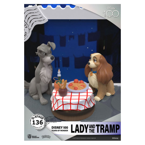 Disney 100th Anniversary PVC Diorama D-Stage Lady And The Tramp 12 cm - Embalaje muy dañado