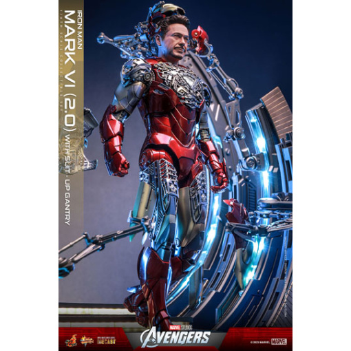 Marvel Los Vengadores Figura Movie Masterpiece Diecast 1/6 Iron Man Mark VI (2.0) with Suit-Up Gantry 32 cm - Embalaje dañado