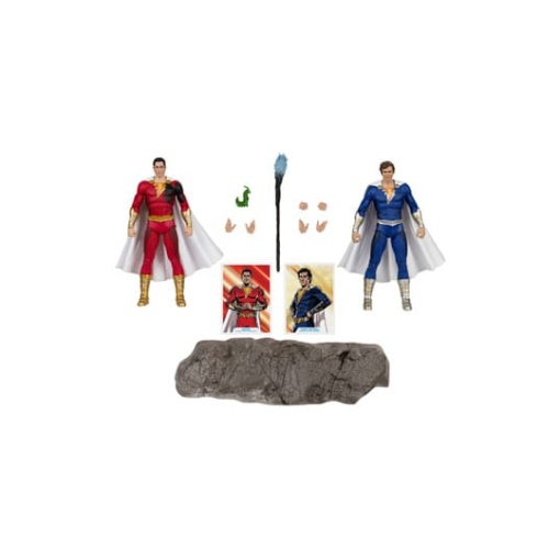 DC Multiverse Figuras Paquete de 2 Shazam (Battle Damage) & Freddie Freeman (Gold Label) 18 cm