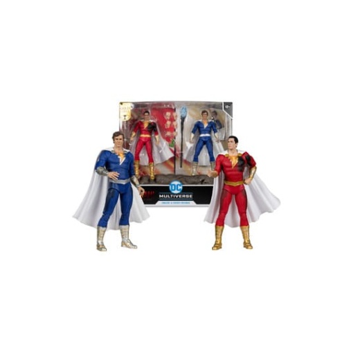 DC Multiverse Figuras Paquete de 2 Shazam (Battle Damage) & Freddie Freeman (Gold Label) 18 cm