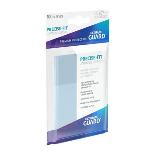 Ultimate Guard Precise-Fit Sleeves Fundas de Cartas Tamaño Japonés Transparente (100)