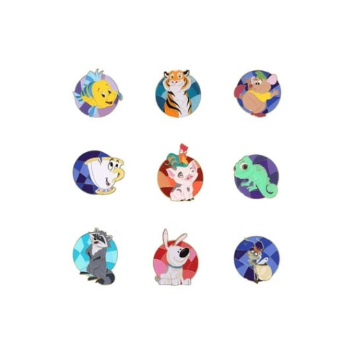 Disney by Loungefly Chapas esmaltadas Blind Box Princess Animal Stain Glass Expositor (18)