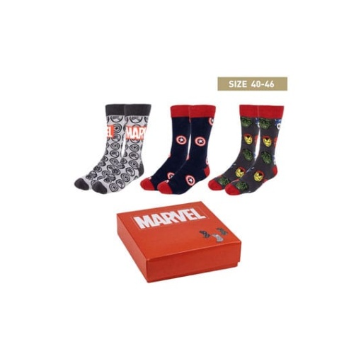 Marvel Pack de 3 Pares de calcetines Avangers 40-46