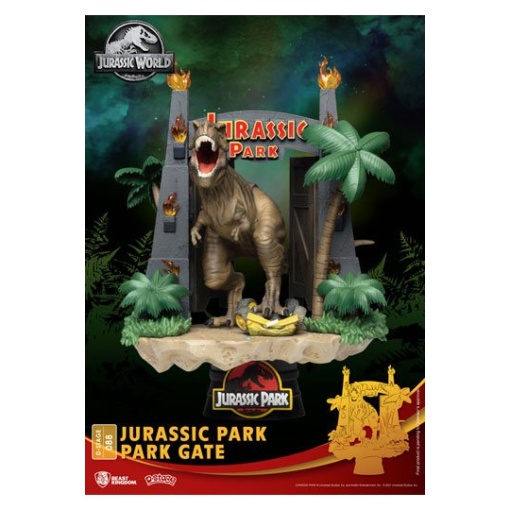 Parque Jurásico Diorama PVC D-Stage Park Gate 15 cm