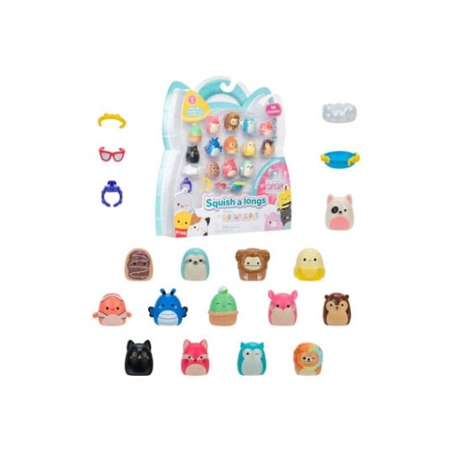 Squishmallow Squish a longs Pack de 14 Minifiguras Style 1 3 cm