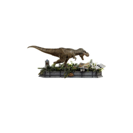 Parque Jurásico Estatua 1/20 Demi Art Scale T-Rex attacks Donald Gennaro 30 cm - Embalaje dañado