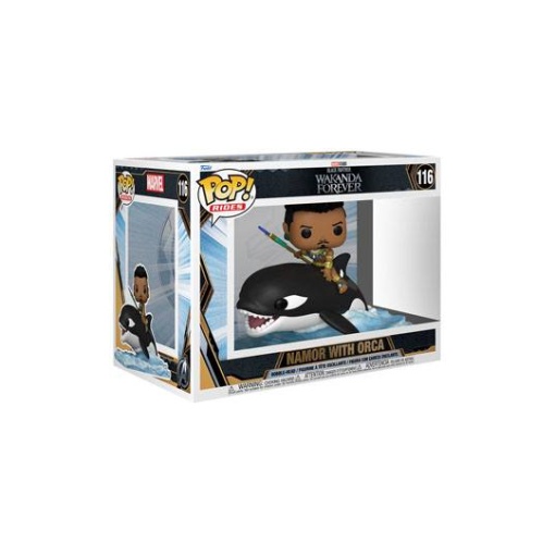 Black Panther: Wakanda Forever POP! Rides Super Deluxe Vinyl Figura Namor with Orca 15 cm