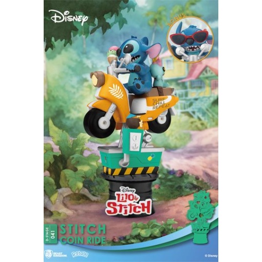 Disney Diorama PVC D-Stage Stitch Coin Ride 16 cm