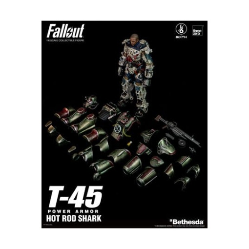 Fallout Figura FigZero 1/6 T-45 Hot Rod Shark Power Armor 37 cm