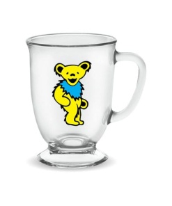 Grateful Dead: Yellow Dancing Bear 16oz Glass Cafe Mug