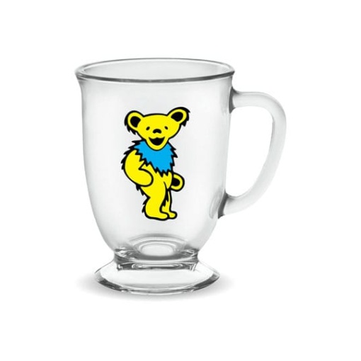 Grateful Dead: Yellow Dancing Bear 16oz Glass Cafe Mug