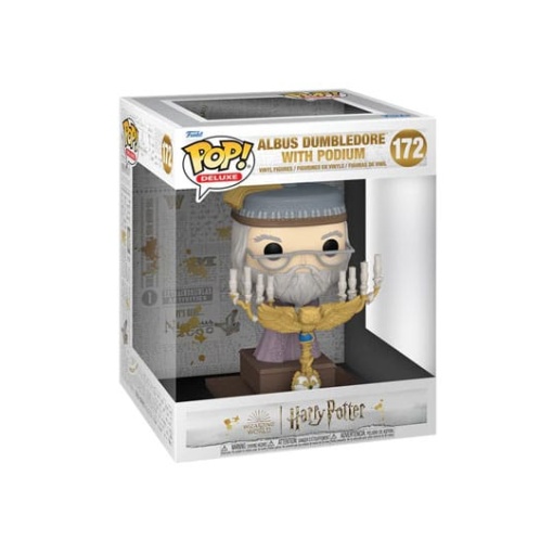 Harry Potter POP! Deluxe Vinyl Figura Deluxe Dumbledore w/Podium 12 cm