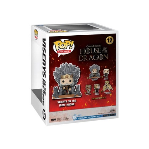 La casa del dragón POP! Deluxe Vinyl Figura Viserys on Throne 9 cm