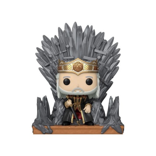 La casa del dragón POP! Deluxe Vinyl Figura Viserys on Throne 9 cm