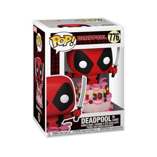 Marvel Deadpool 30th Anniversary Figura POP! Vinyl Deadpool in Cake 9 cm