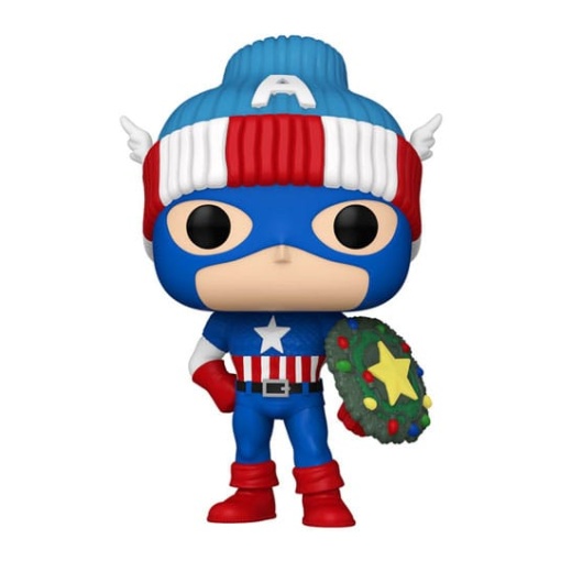 Marvel POP! Vinyl Figura Holiday Capt. America 9 cm