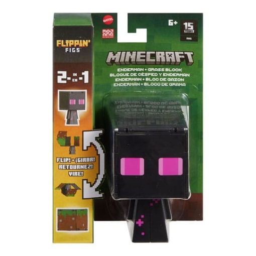 Minecraft Figura Flippin Enderman & bloque de cèsped