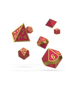 Oakie Doakie Dice Dados RPG-Set Metal Glow in the Dark - Golden Princess (7)