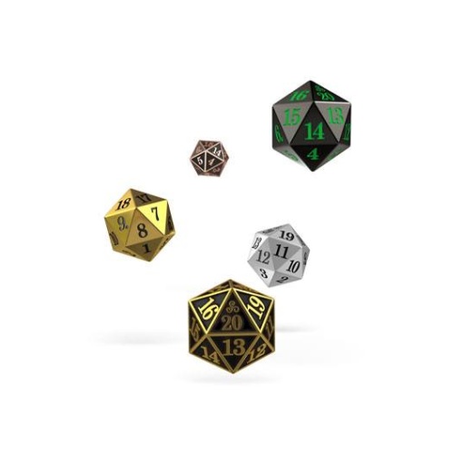 Oakie Doakie Dice Dados Spindown D20 Set Metal (5)