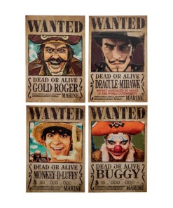 One Piece Pack de 4 Imanes Wanted