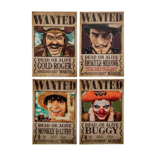 One Piece Pack de 4 Imanes Wanted