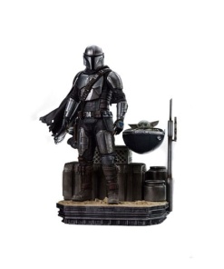 Star Wars The Mandalorian Estatua 1/10 Art Scale Din Djarin and Din Grogu 21 cm