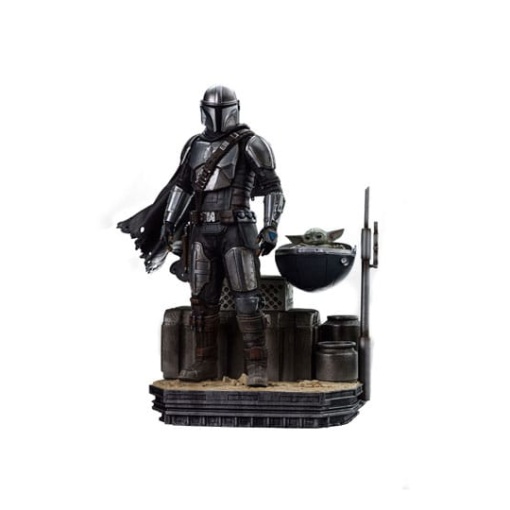 Star Wars The Mandalorian Estatua 1/10 Art Scale Din Djarin and Din Grogu 21 cm