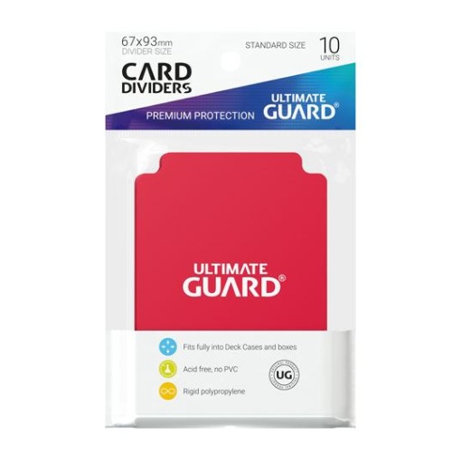 Ultimate Guard Card Dividers Tarjetas Separadoras para Cartas Tamaño Estándar Rojo (10)