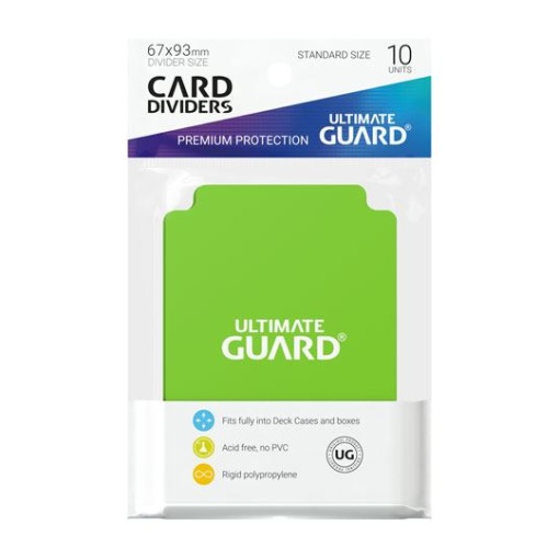 Ultimate Guard Card Dividers Tarjetas Separadoras para Cartas Tamaño Estándar Verde Claro (10)