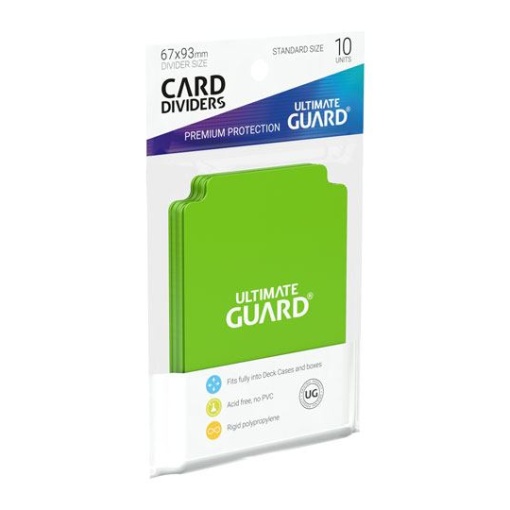 Ultimate Guard Card Dividers Tarjetas Separadoras para Cartas Tamaño Estándar Verde Claro (10)