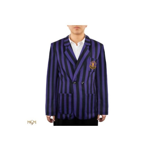 Wednesday Chaqueta Nevermore Academy Purple Striped Blazer