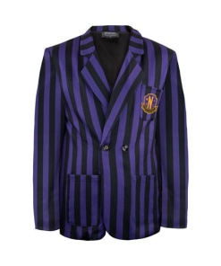 Wednesday Chaqueta Nevermore Academy Purple Striped Blazer