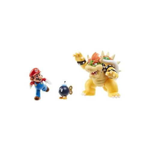 World of Nintendo Pack de 3 Figuras Mario vs. Bowser Lava Battle 6-15 cm