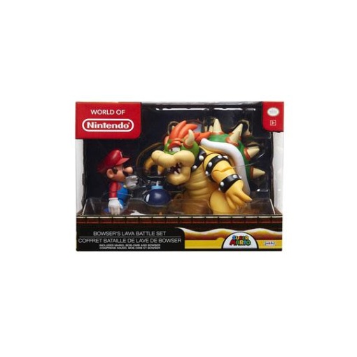 World of Nintendo Pack de 3 Figuras Mario vs. Bowser Lava Battle 6-15 cm